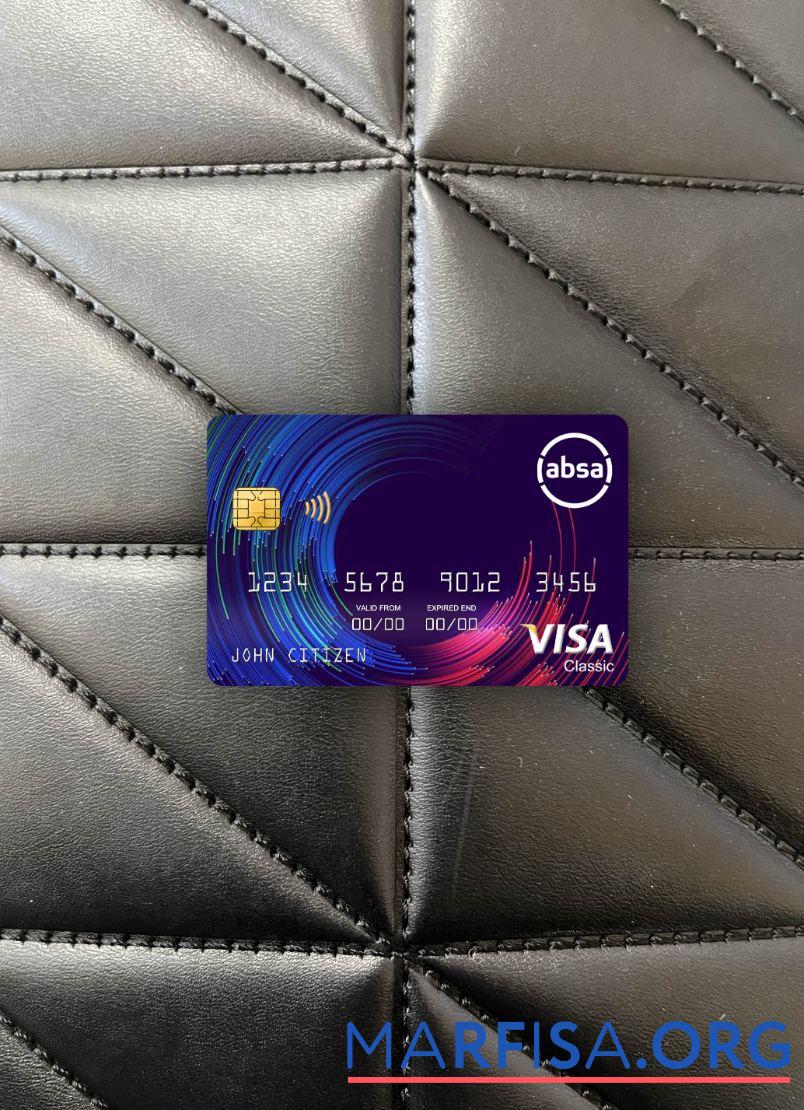 Realistic South Africa ABSA bank visa classic card photolook front download for verification